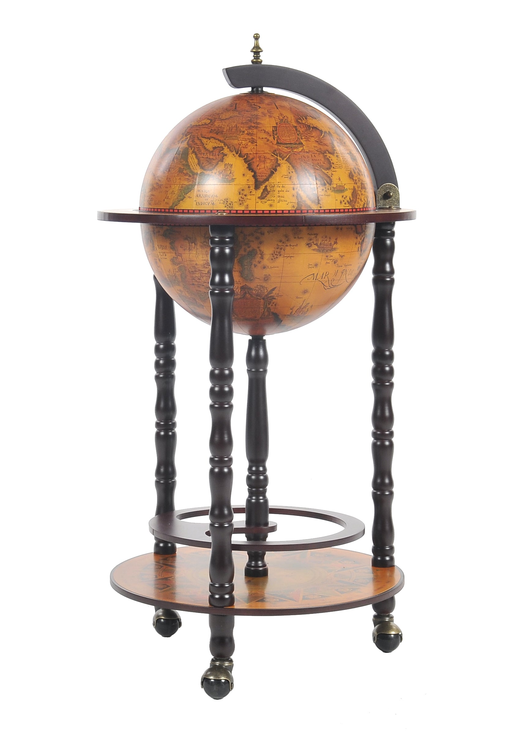 17" Globe Liquor Cabinet - Globe Bar Cabinet-Wine Cabinet-Haven Charms