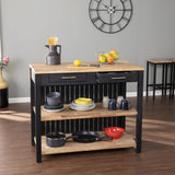 Black & Natural Kitchen Island