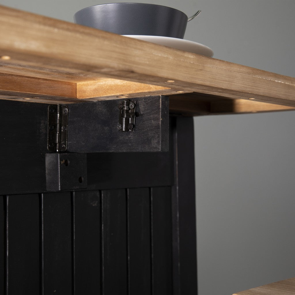 Black & Natural Kitchen Island