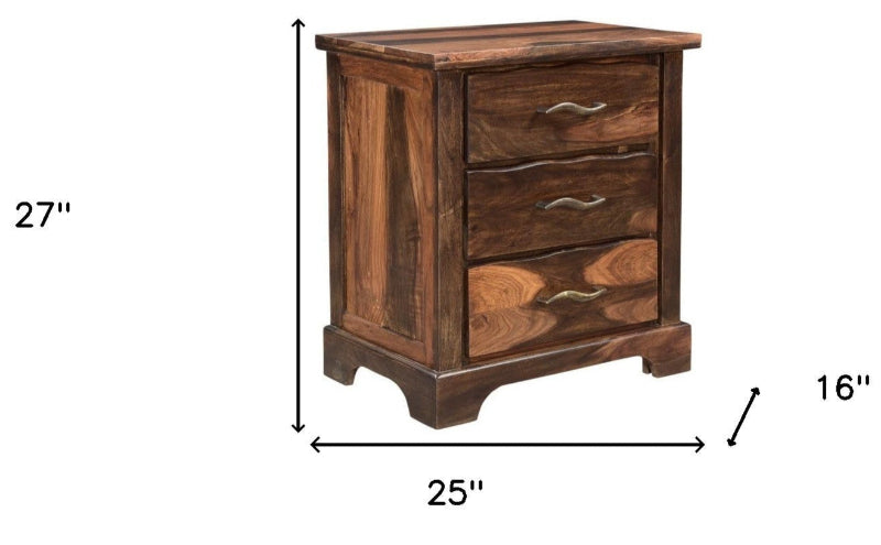 27" Dark Brown Nightstand